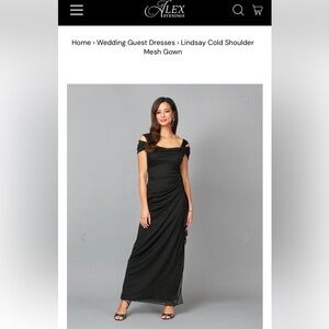 Alex Evenings, black evening gown. Size 12